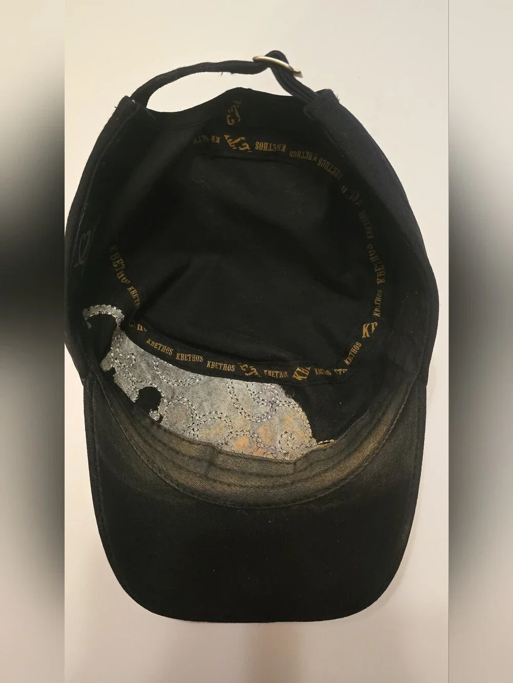 Women's Black Embellished Fluer De Lis  Hat Excellent Condition